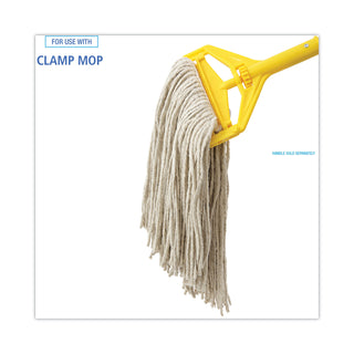 Premium Cut-End Wet Mop Heads, Cotton, 16oz, White, 12/Carton