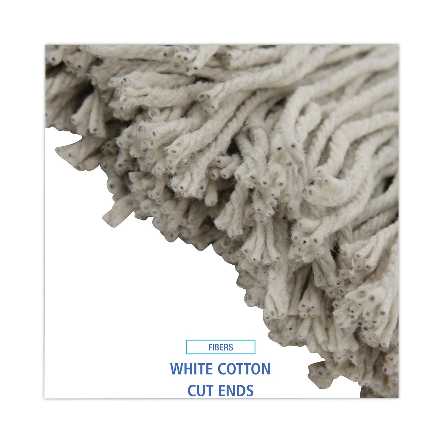 Premium Cut-End Wet Mop Heads, Cotton, 20oz, White, 12/Carton - 