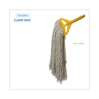 Mop Head, Premium Standard Head, Cotton Fiber, 32oz, White, 12/Carton