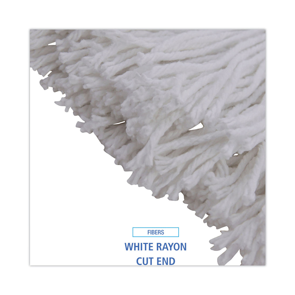 Mop Head, Premium Standard Head, Rayon Fiber, 32oz, White, 12/Carton