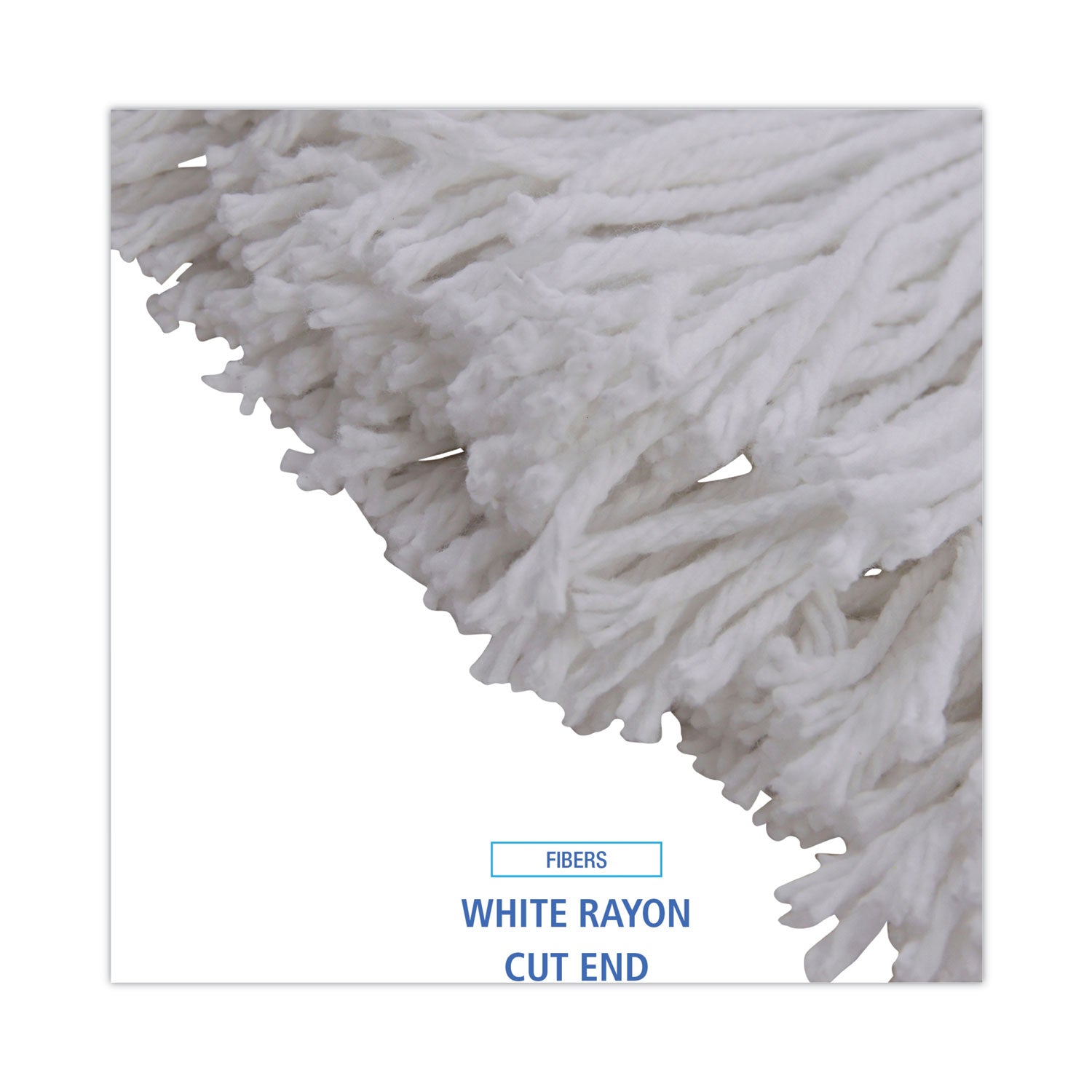 Mop Head, Premium Standard Head, Rayon Fiber, 32oz, White, 12/Carton