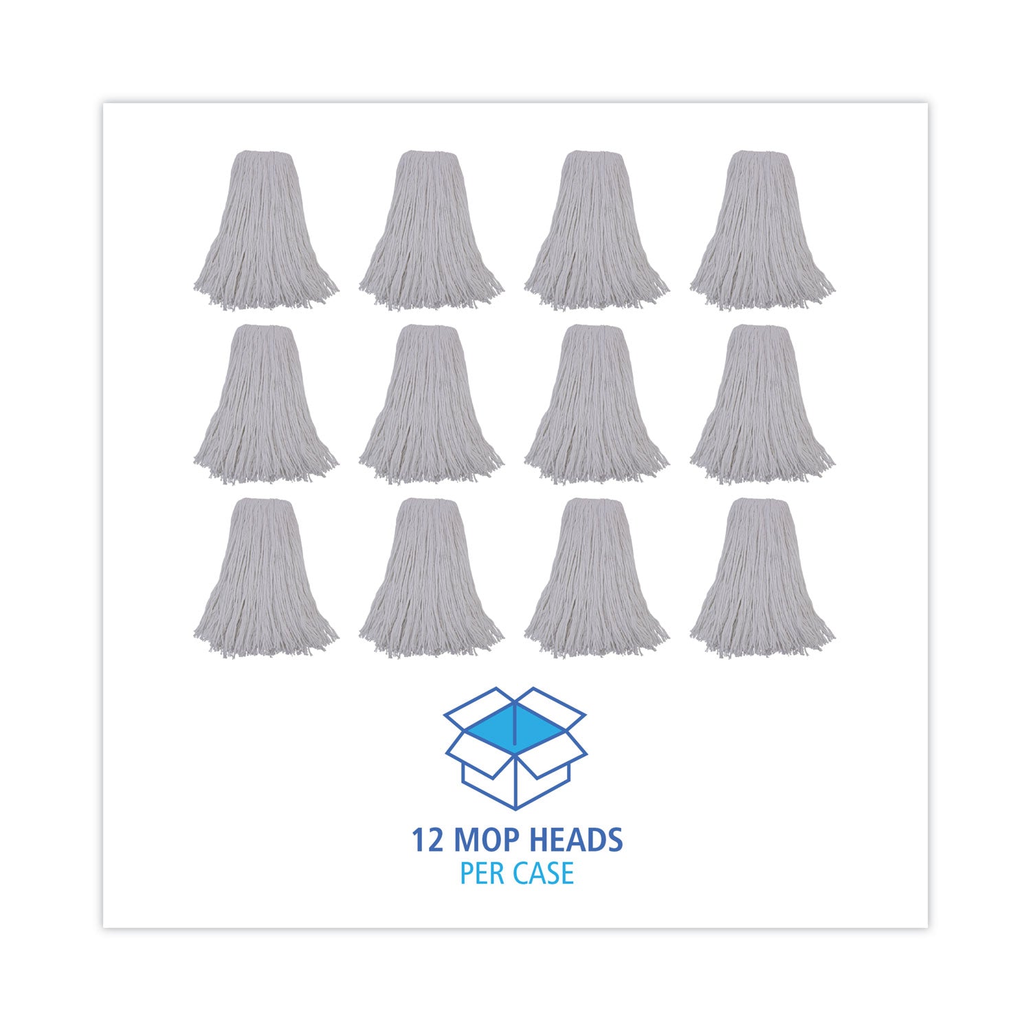 Mop Head, Premium Standard Head, Rayon Fiber, 32oz, White, 12/Carton