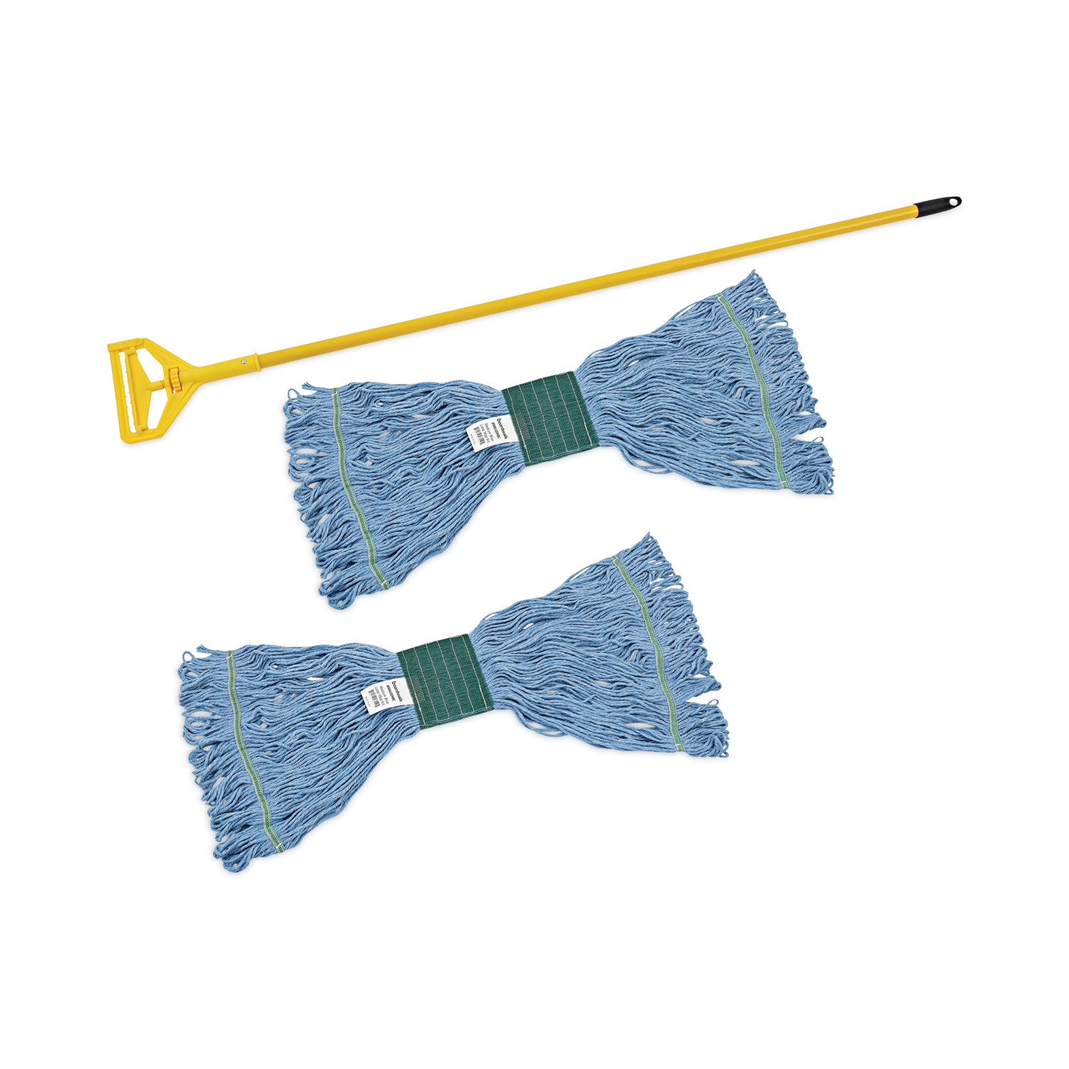 looped-end-mop-kit-medium-blue-cotton-rayon-synthetic-head-60-yellow-metal-polypropylene-handle_bwk400mbc - 1