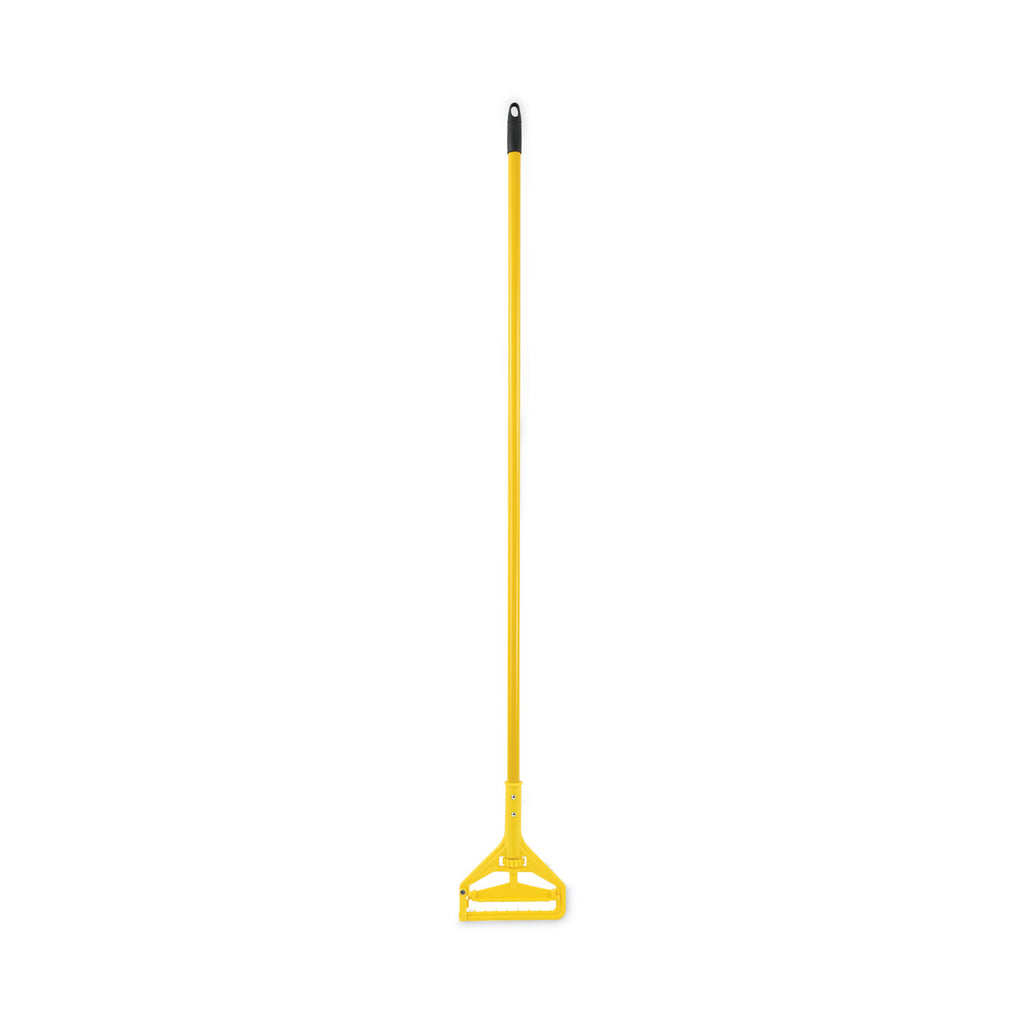 Looped End Mop Kit, Medium Blue Cotton/Rayon/Synthetic Head, 60" Yellow Metal/Polypropylene Handle