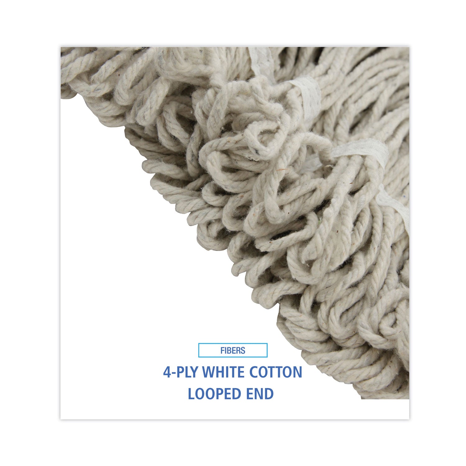 Pro Loop Web/Tailband Wet Mop Head, Cotton, 24oz, White, 12/Carton - 