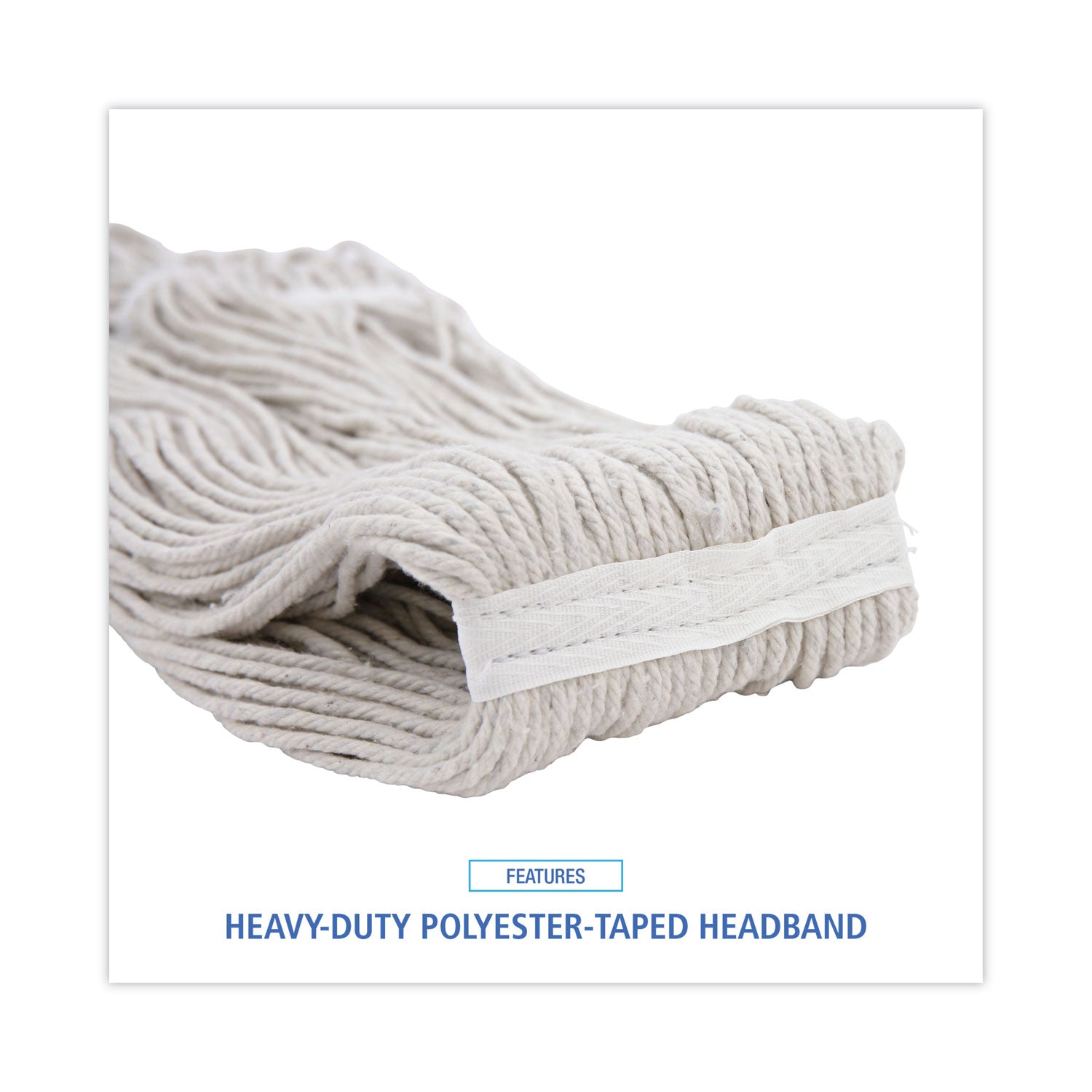Pro Loop Web/Tailband Wet Mop Head, Cotton, 24oz, White, 12/Carton