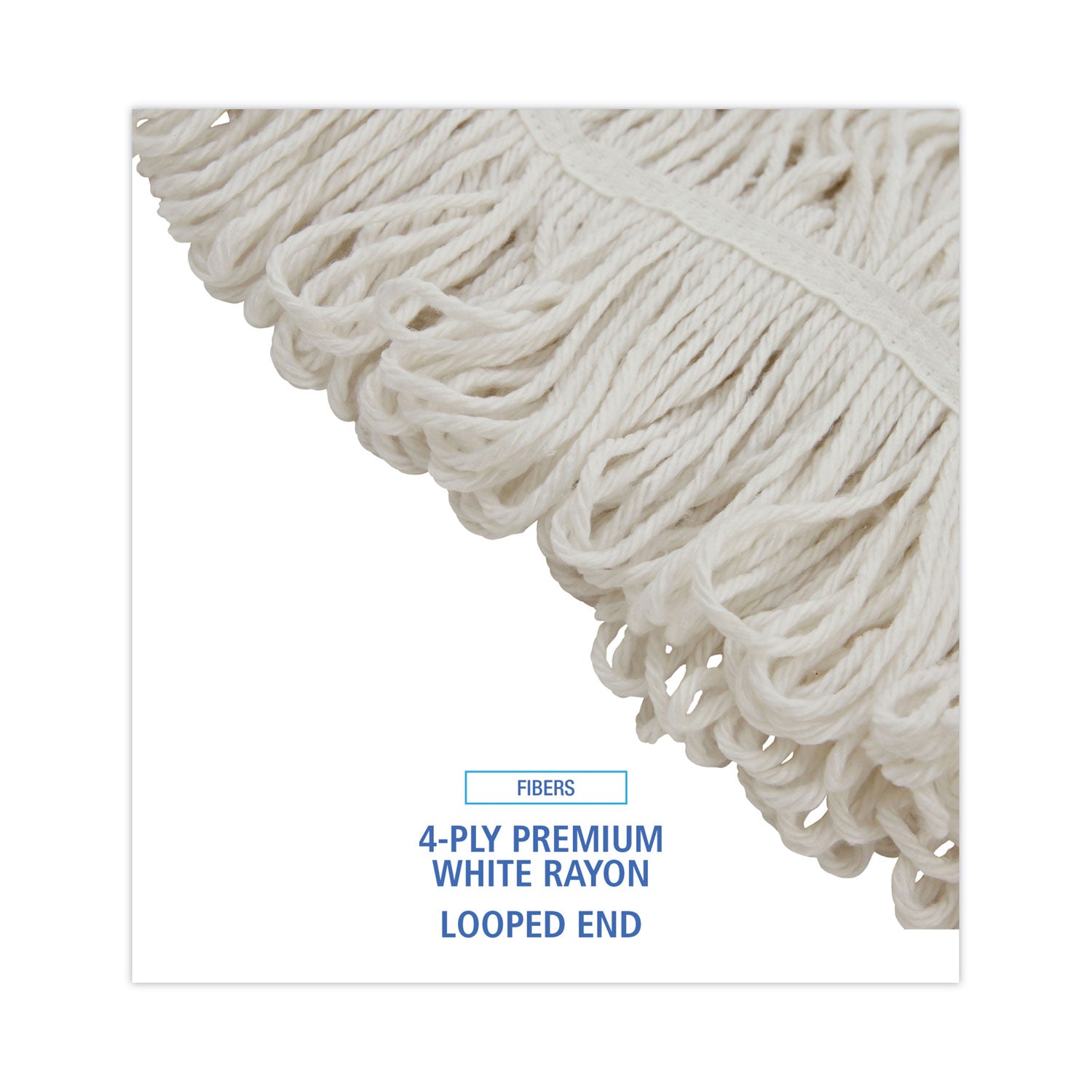 Pro Loop Web/Tailband Wet Mop Head, Rayon, 24oz, White, 12/Carton
