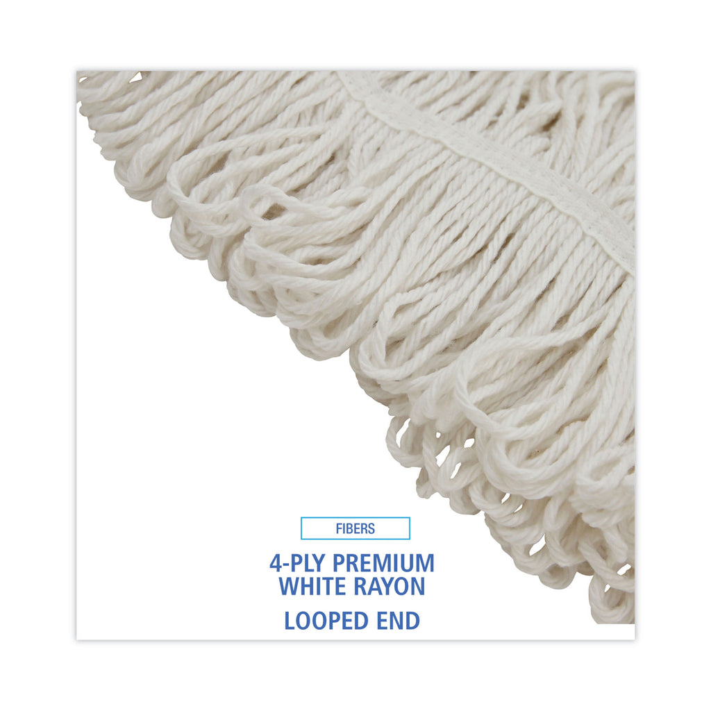 Pro Loop Web/Tailband Wet Mop Head, Rayon, 24oz, White