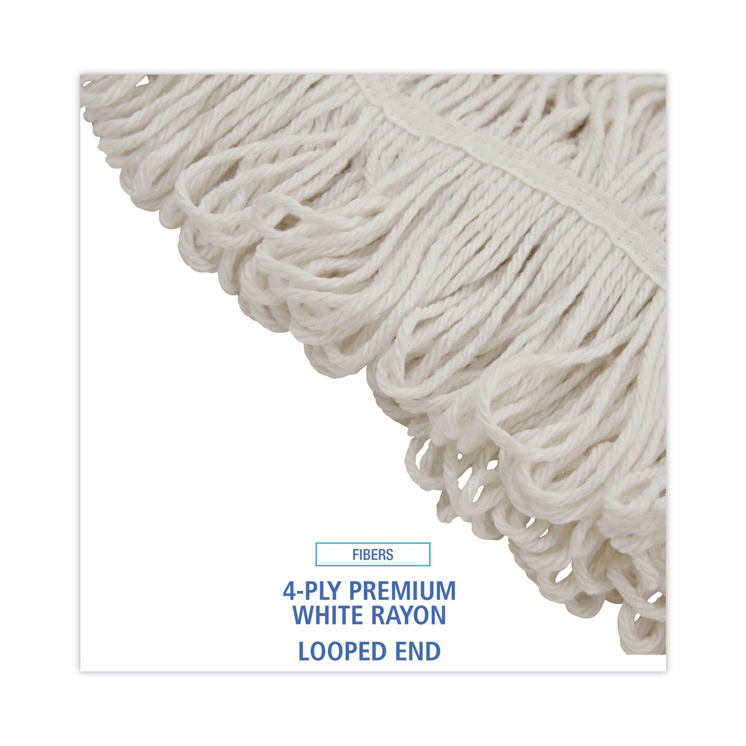 Pro Loop Web/Tailband Wet Mop Head, Rayon, 24oz, White - 