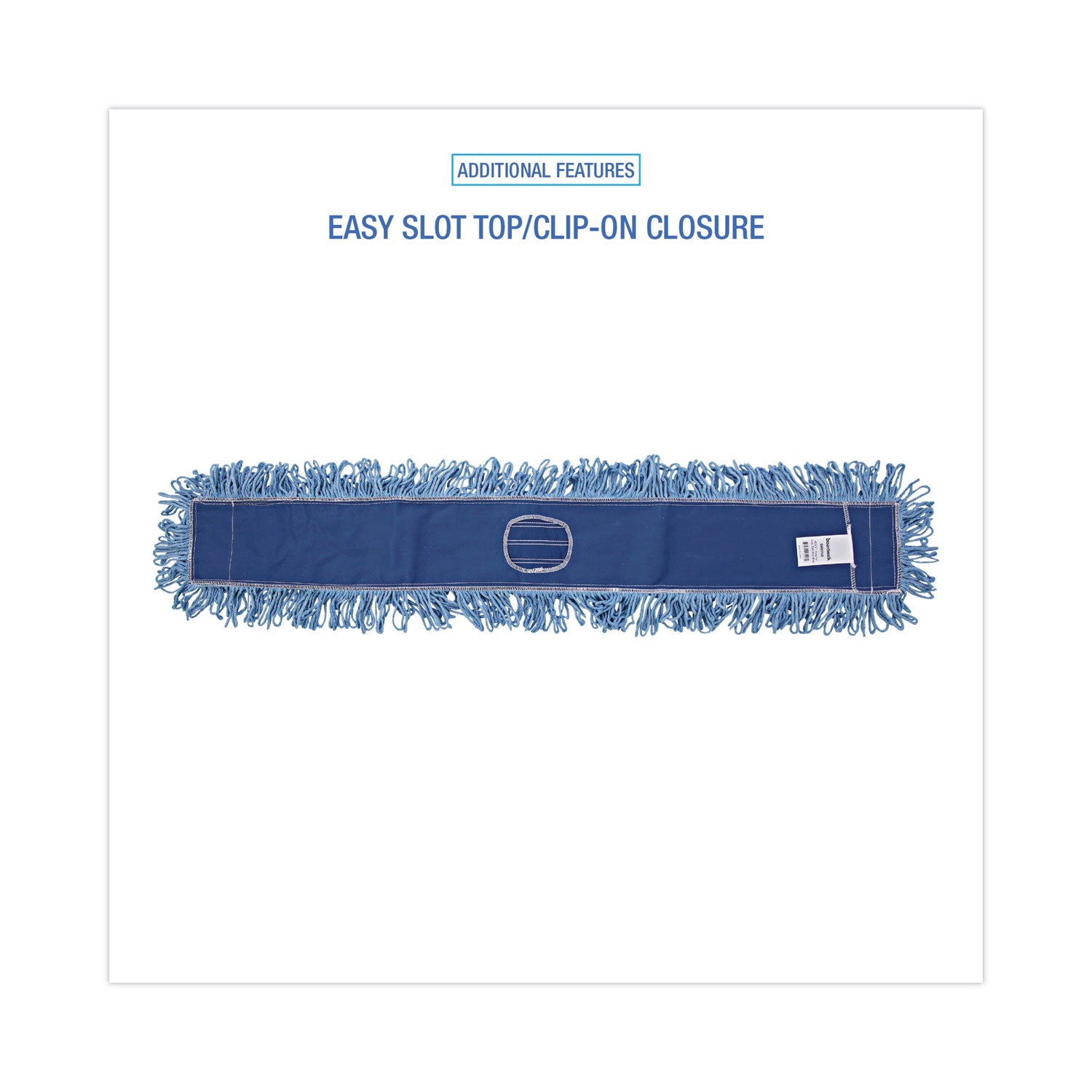 Dust Mop Head, Cotton/Synthetic Blend, 48" x 5", Blue