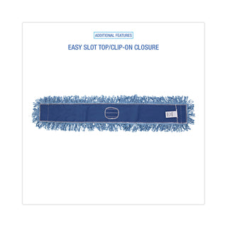 Dust Mop Head, Cotton/Synthetic Blend, 48" x 5", Blue