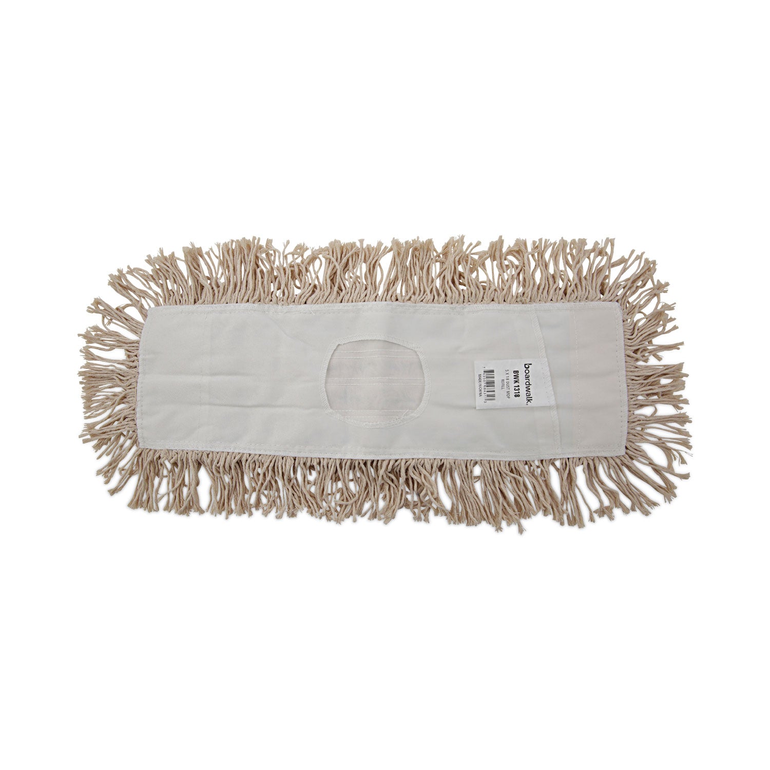 Industrial Dust Mop Head, Hygrade Cotton, 18w x 5d, White - 