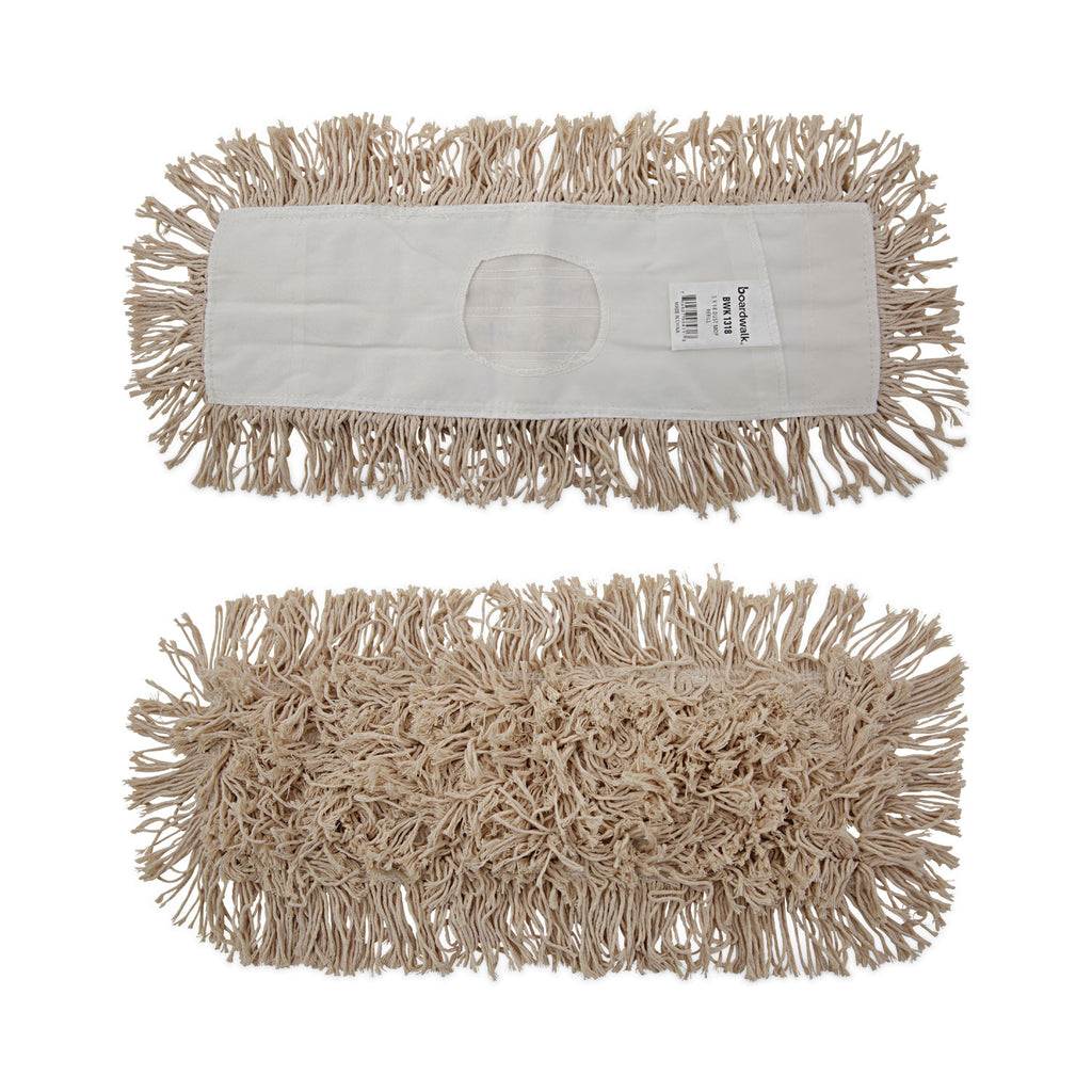 Industrial Dust Mop Head, Hygrade Cotton, 18w x 5d, White
