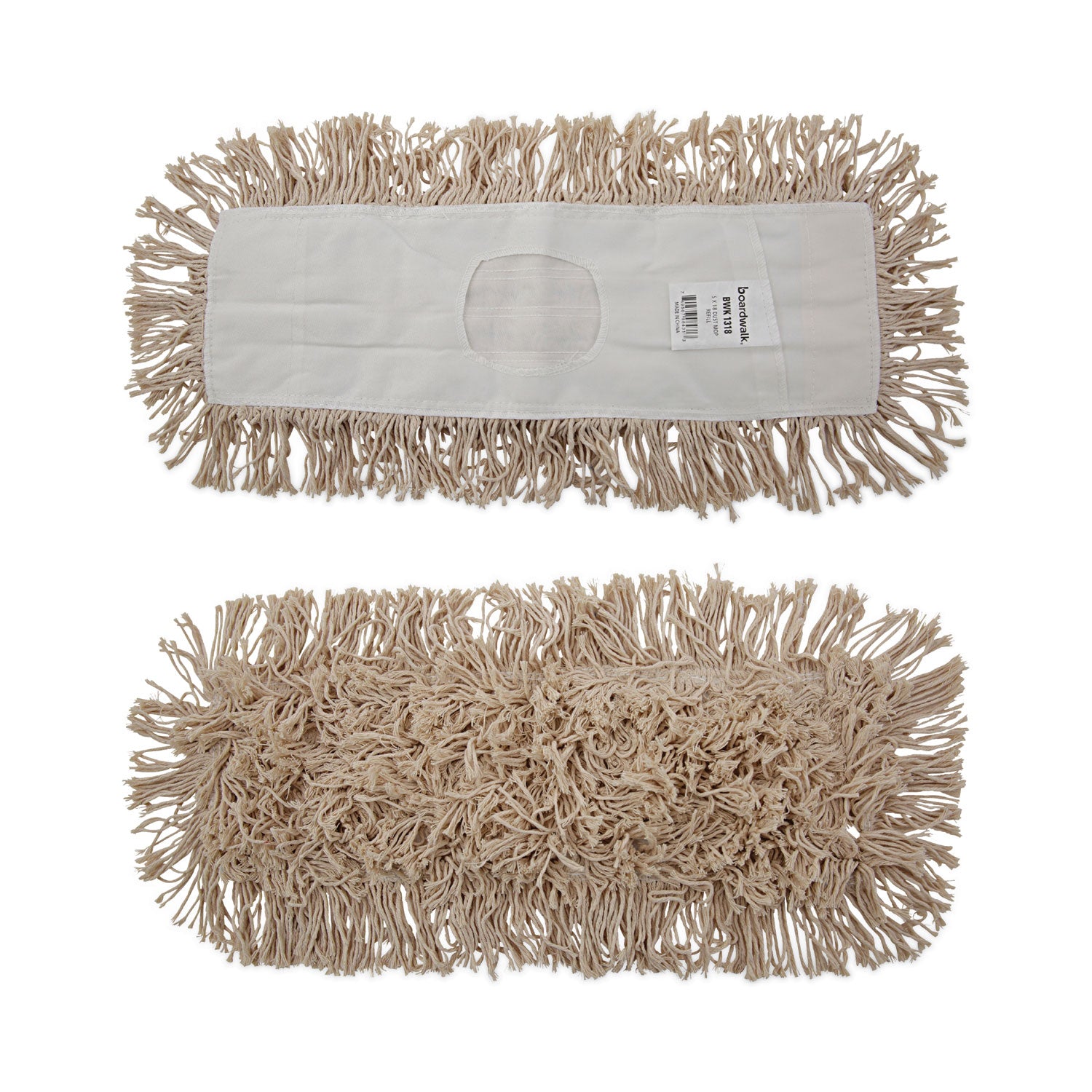 Industrial Dust Mop Head, Hygrade Cotton, 18w x 5d, White - 