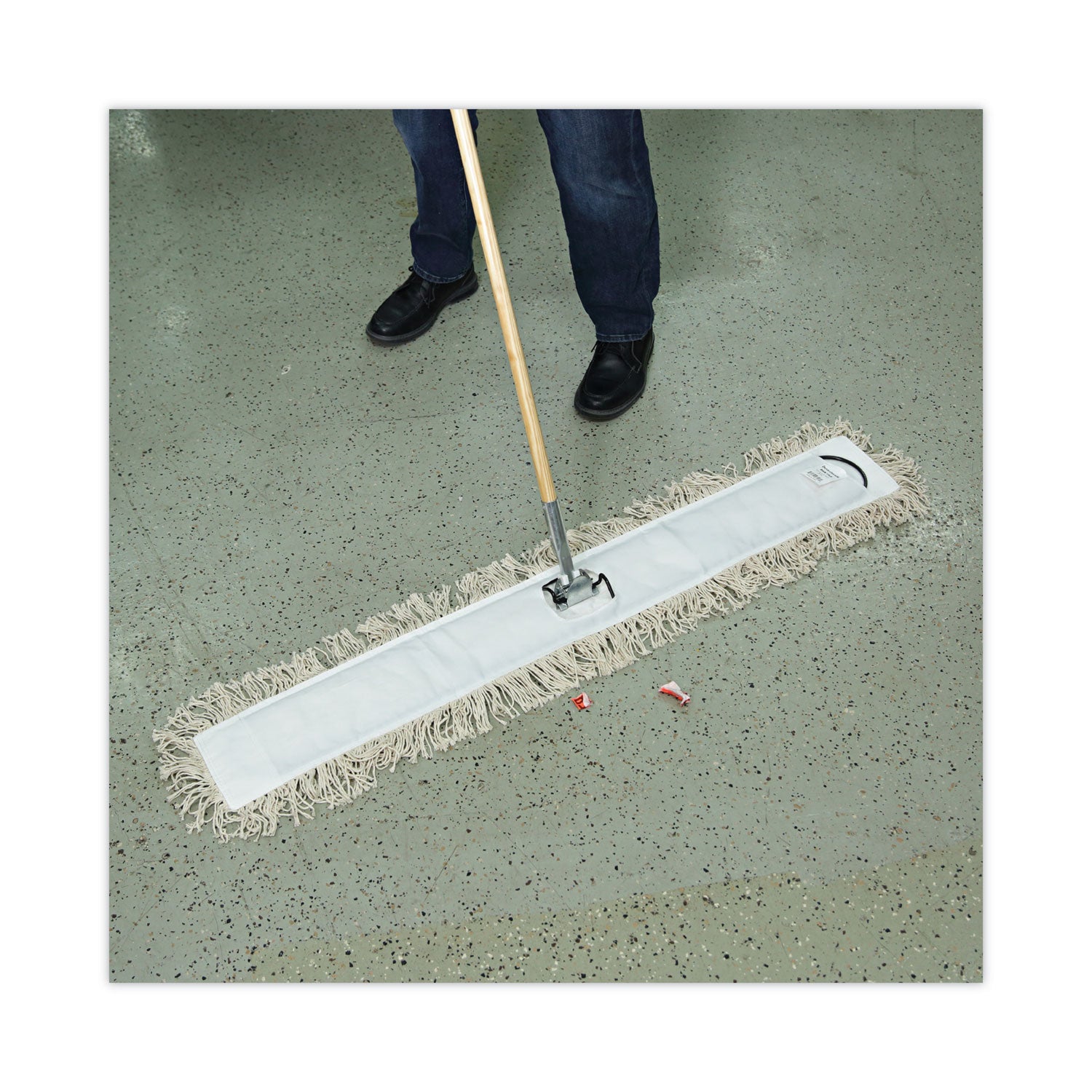 Industrial Dust Mop Head, Hygrade Cotton, 48w x 5d, White - 