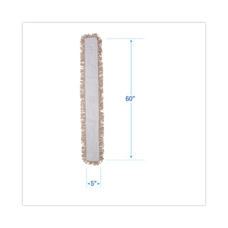 Industrial Dust Mop Head, Hygrade Cotton, 60w x 5d, White