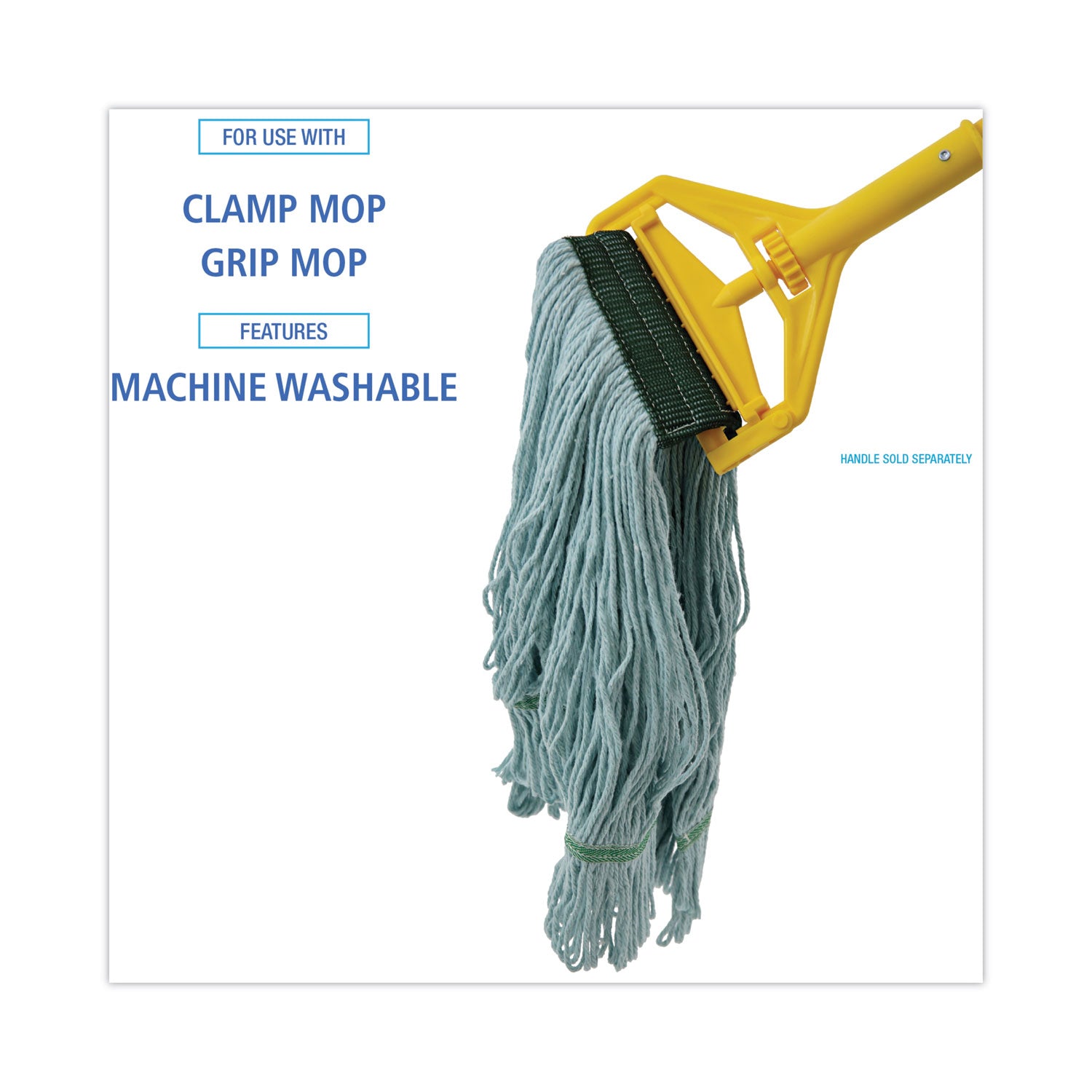 EchoMop with Looped-End Wet Head, Synthetic/Cotton, Medium, Blue, 12/Carton