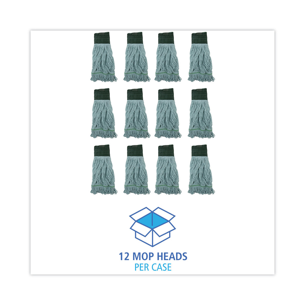 EchoMop with Looped-End Wet Head, Synthetic/Cotton, Medium, Blue, 12/Carton