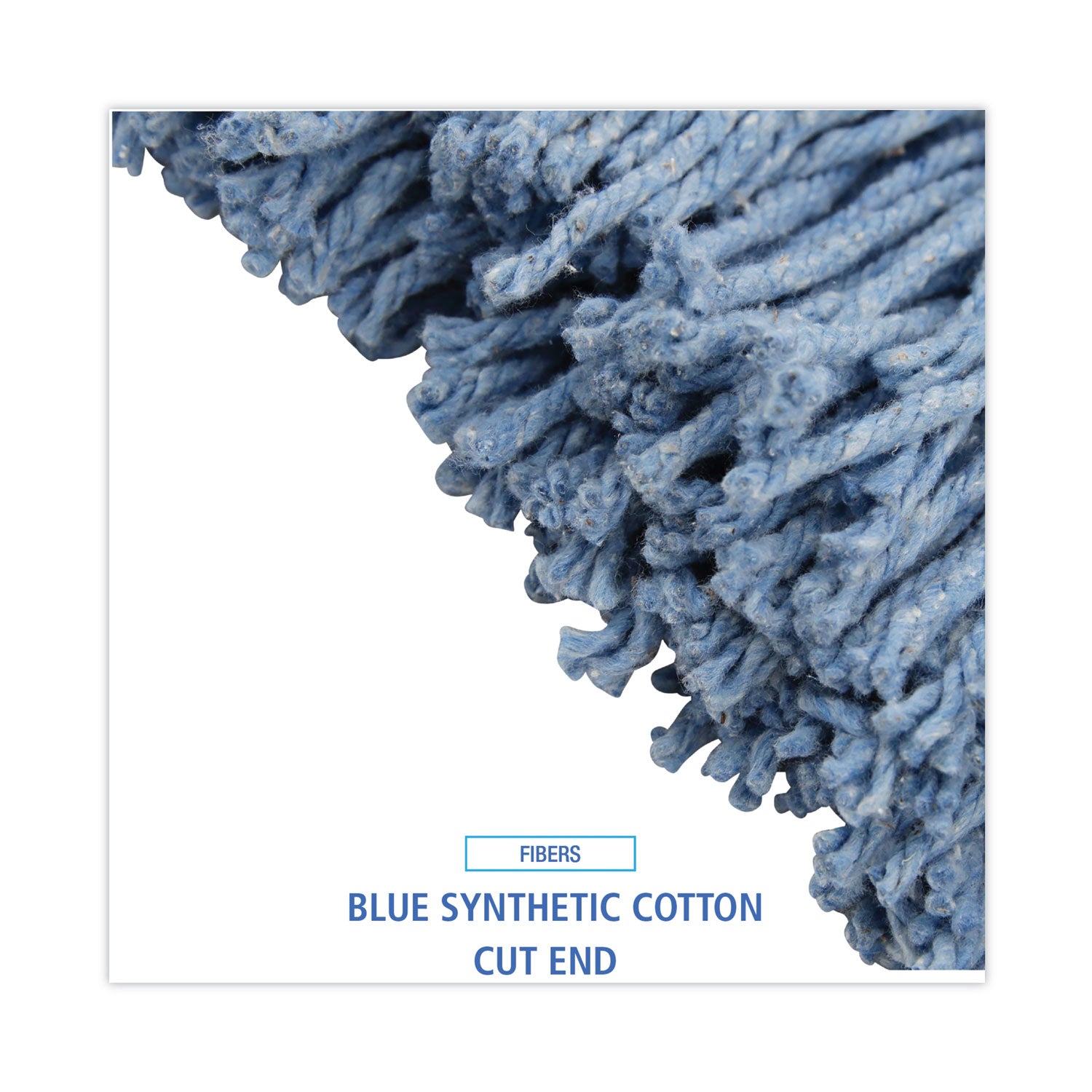 Mop Head, Standard Head, Cotton/Synthetic Fiber, Cut-End, #16., Blue