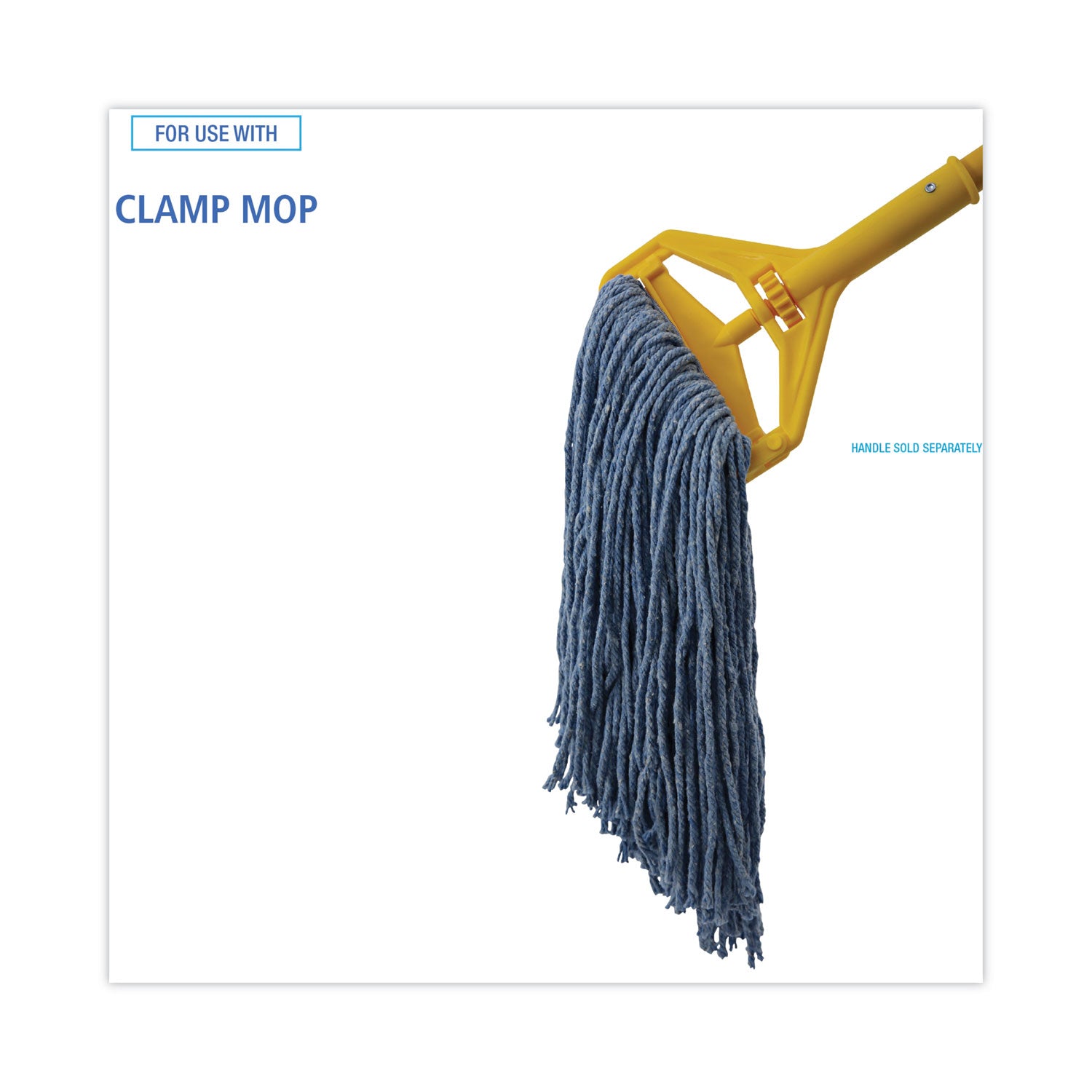 Mop Head, Standard Head, Cotton/Synthetic Fiber, Cut-End, #20, Blue, 12/Carton - 