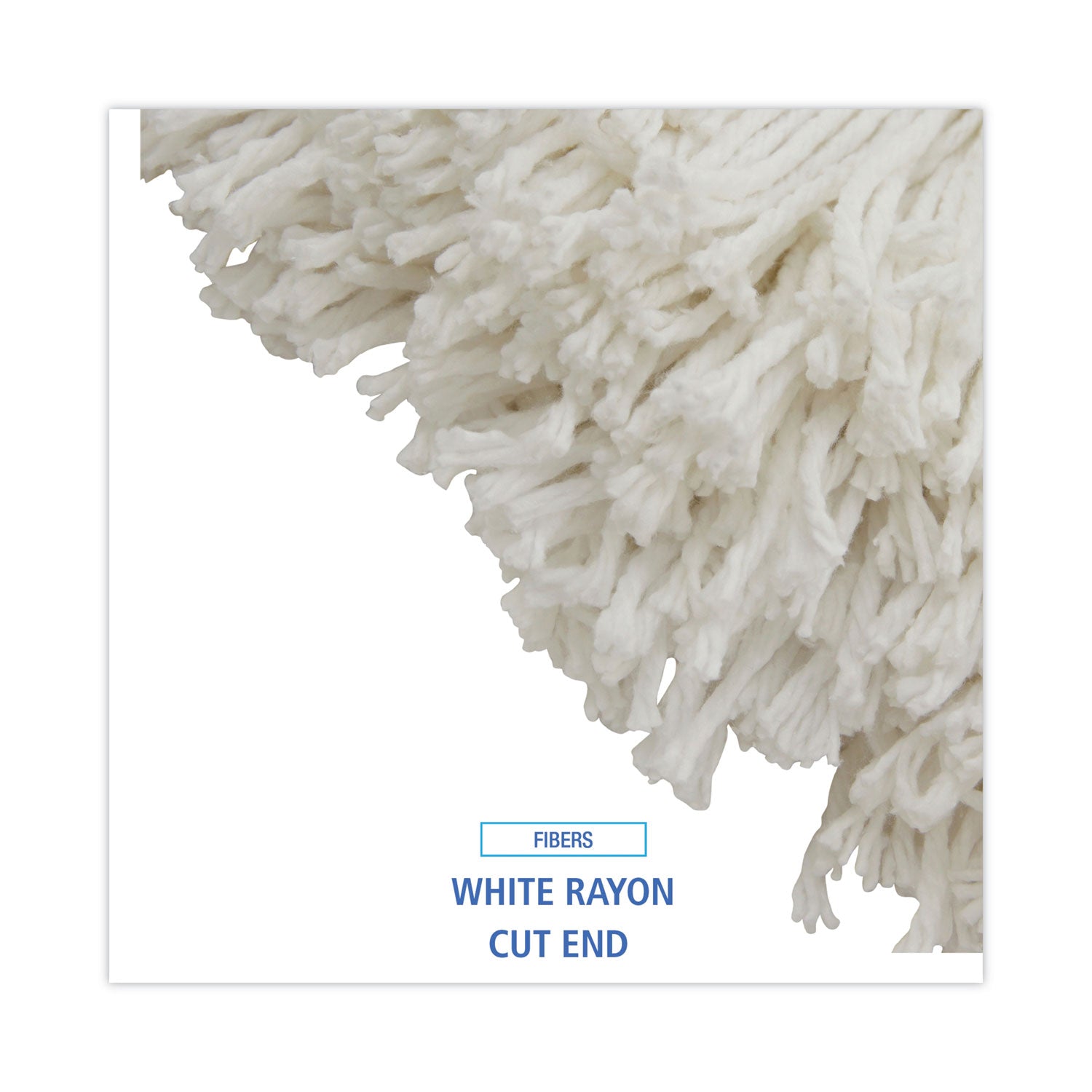 Cut-End Wet Mop Head, Rayon, No. 32, White - 