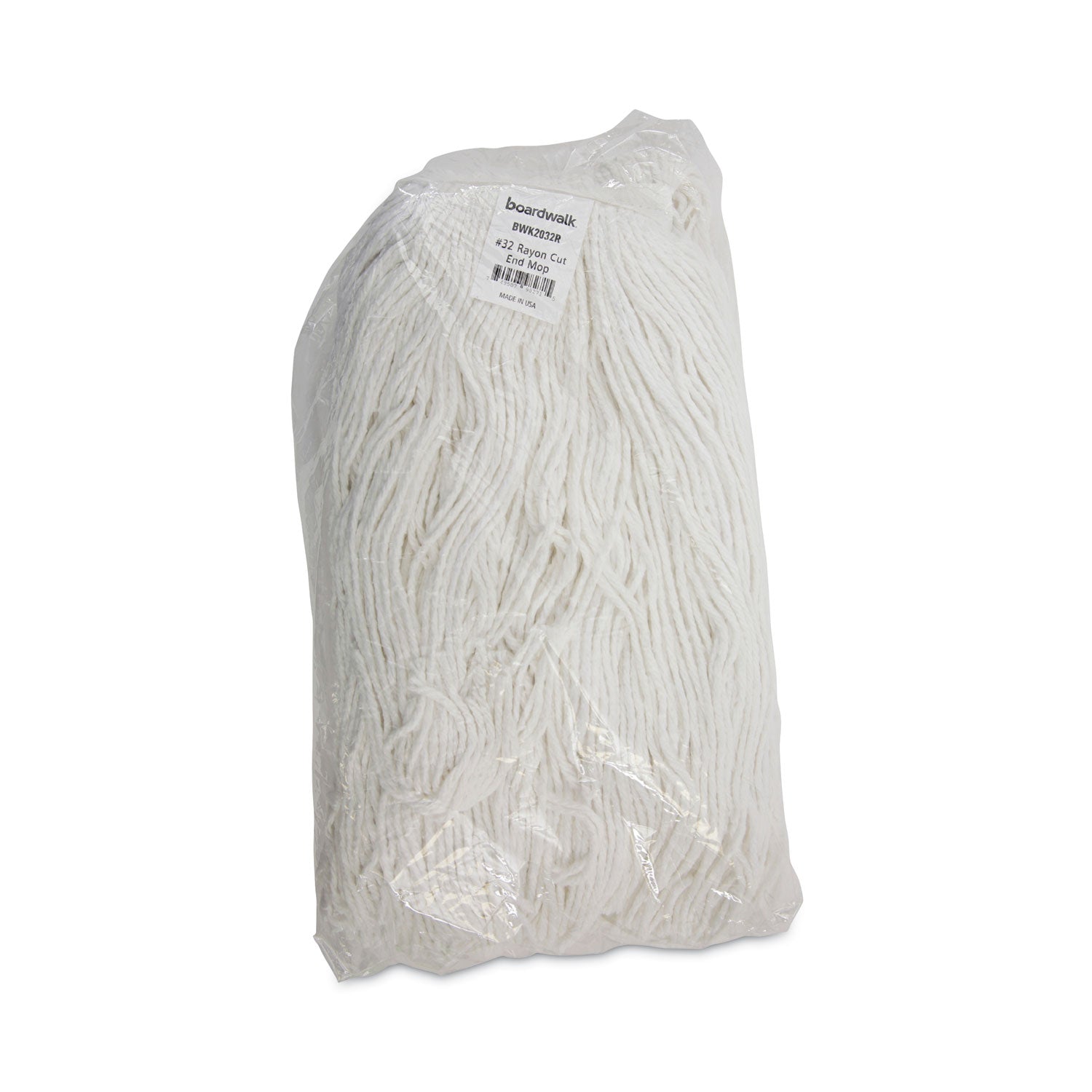 Cut-End Wet Mop Head, Rayon, No. 32, White - 