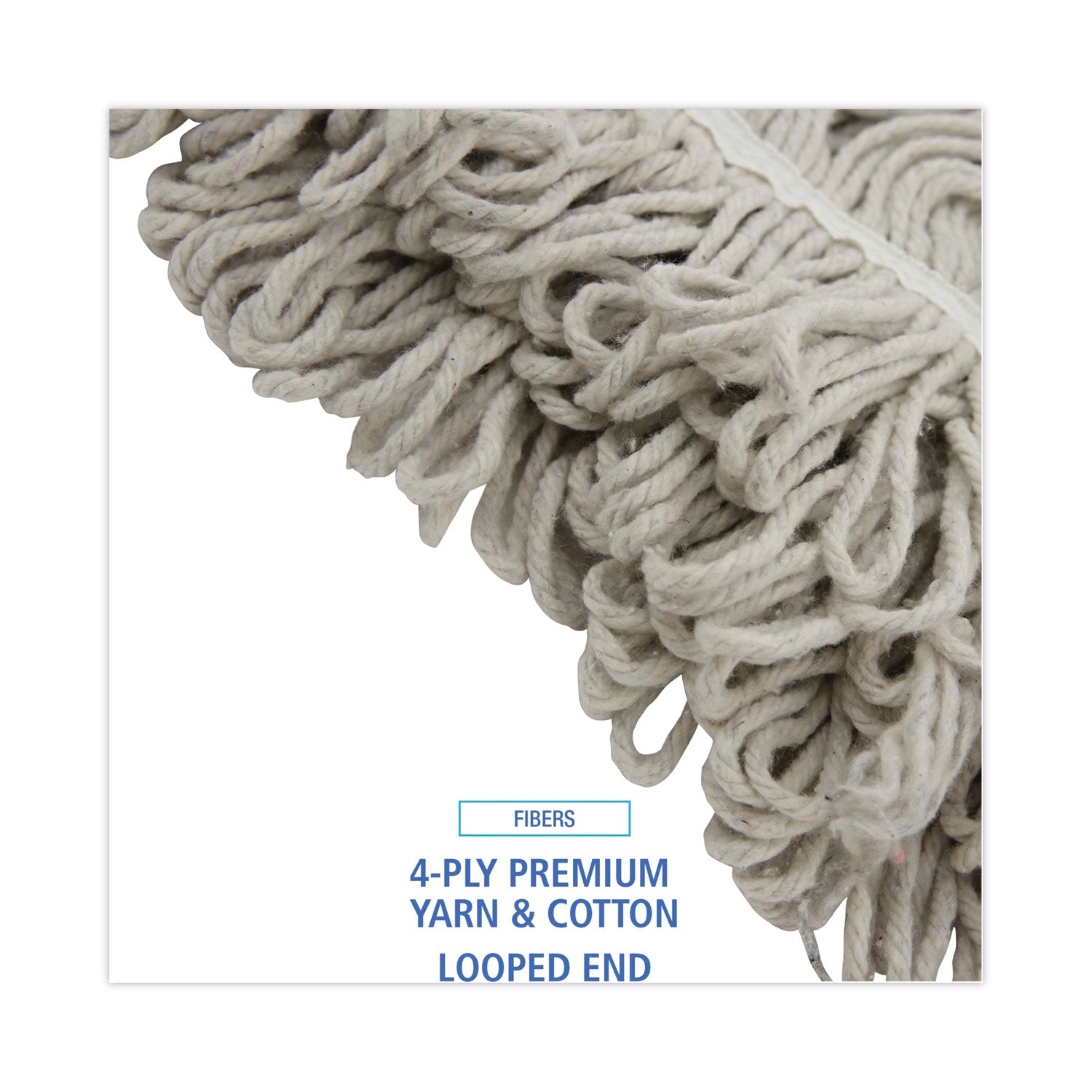 Mop Head, Loop Web/Tailband, Value Standard, Cotton, No. 32, White, 12/Carton - 