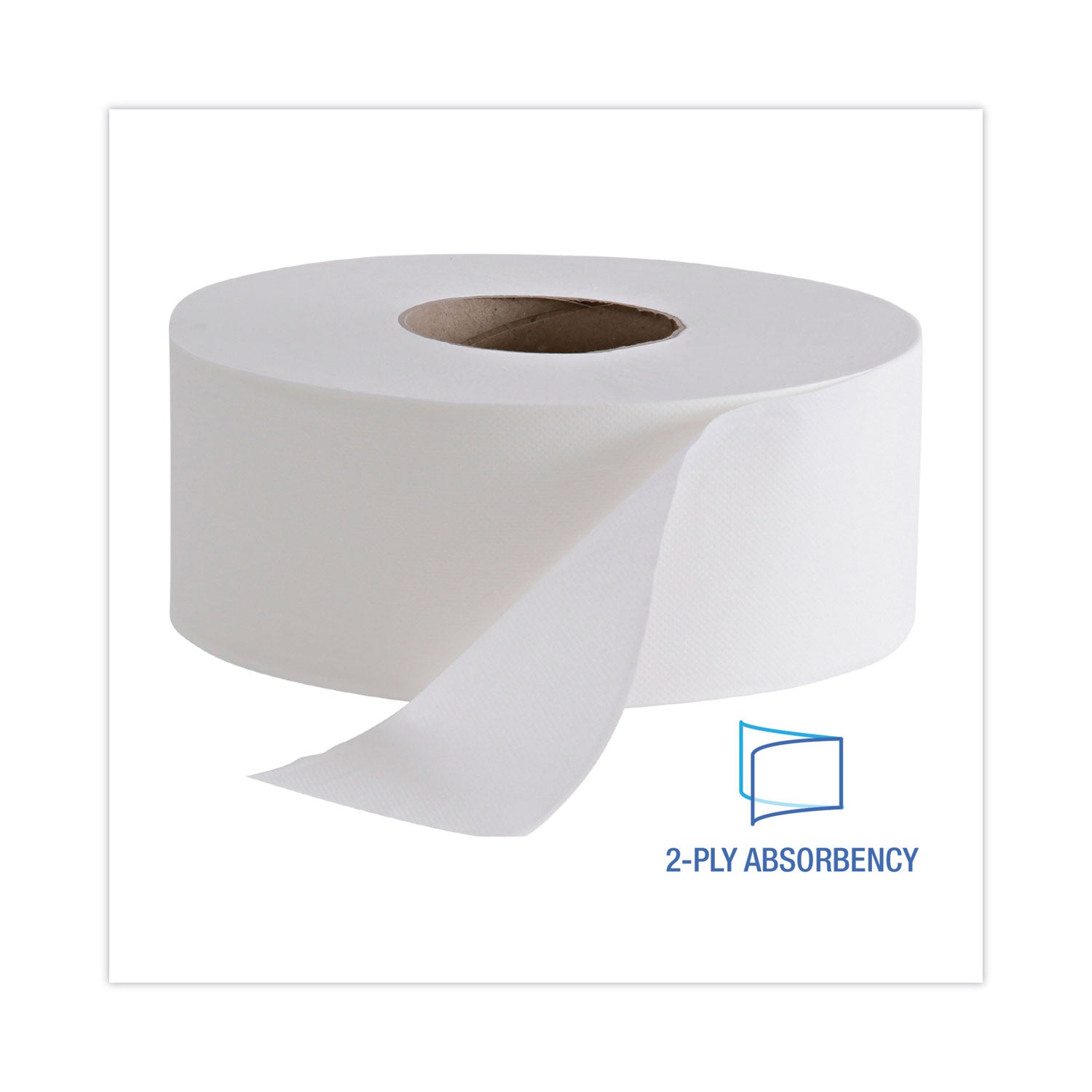 Jumbo Roll Bathroom Tissue, Septic Safe, 2-Ply, White, 3.4" x 1,000 ft, 12 Rolls/Carton - 