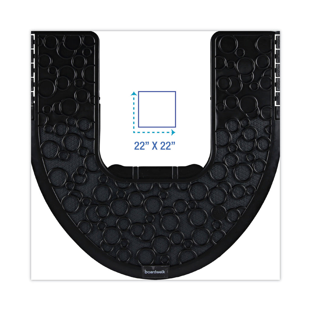 Commode Mat 2.0, Rubber, 22 x 22, Black, 6/Carton