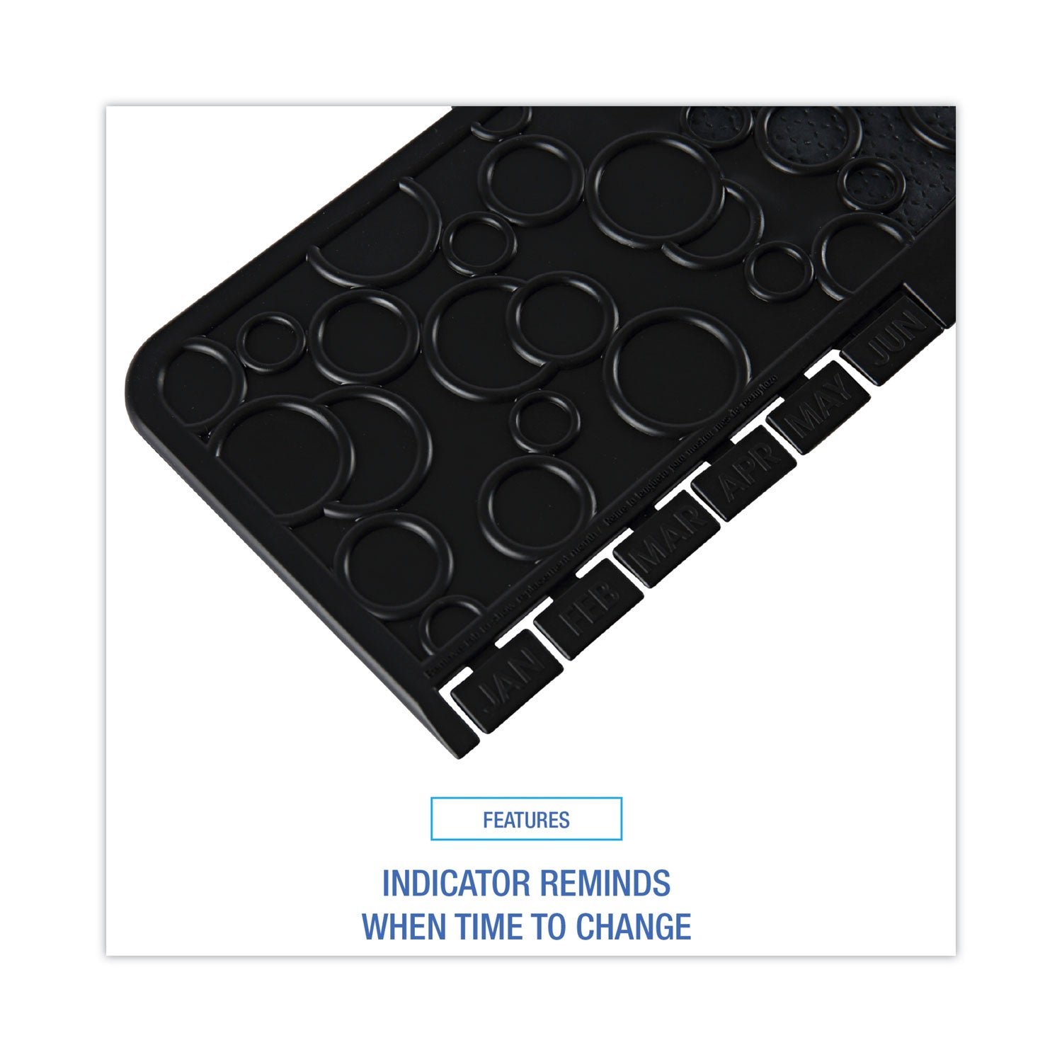 Commode Mat 2.0, Rubber, 22 x 22, Black, 6/Carton