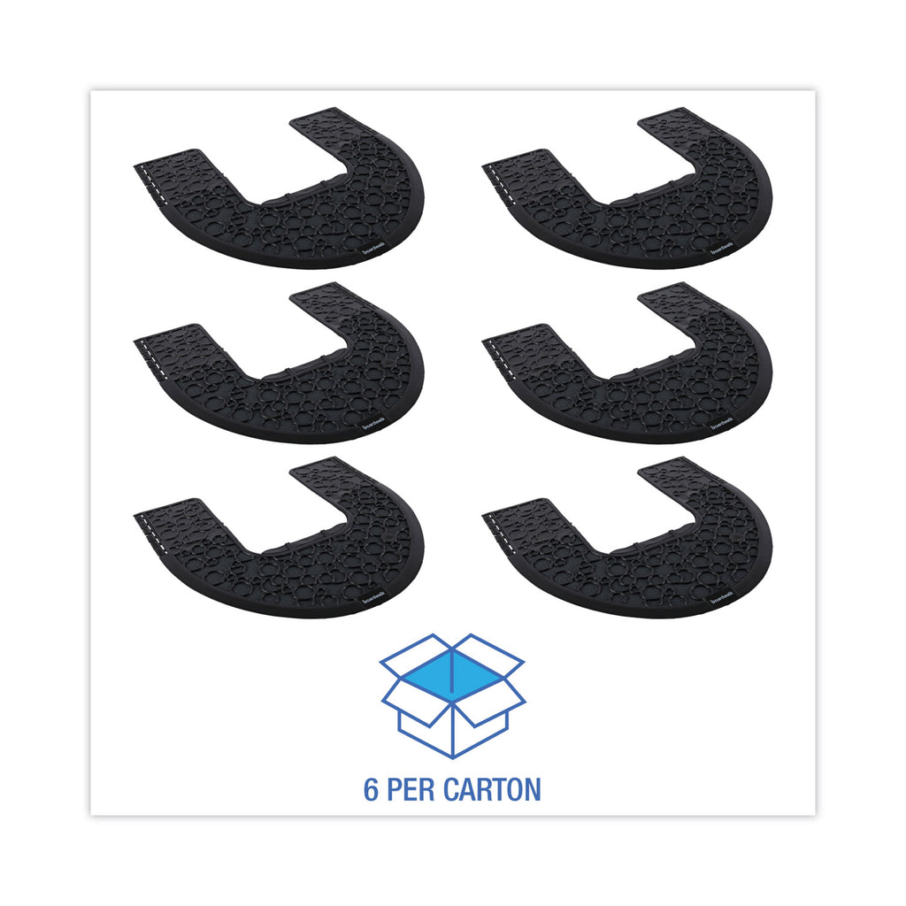 Commode Mat 2.0, Rubber, 22 x 22, Black, 6/Carton