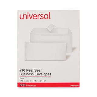 Peel Seal Strip Business Envelope, #10, Square Flap, Self-Adhesive Closure, 4.13 x 9.5, White, 500/Box - 