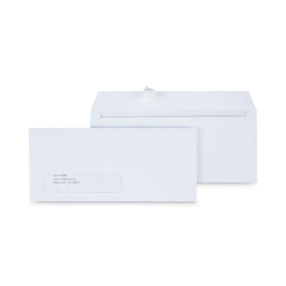 Peel Seal Strip Business Envelope, Address Window, #10, Square Flap, Self-Adhesive Closure, 4.13 x 9.5, White, 500/Box - 