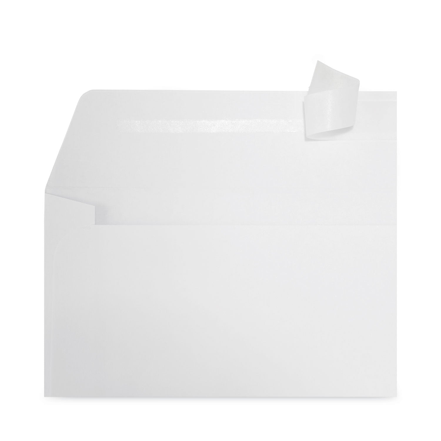Peel Seal Strip Business Envelope, Address Window, #10, Square Flap, Self-Adhesive Closure, 4.13 x 9.5, White, 500/Box - 