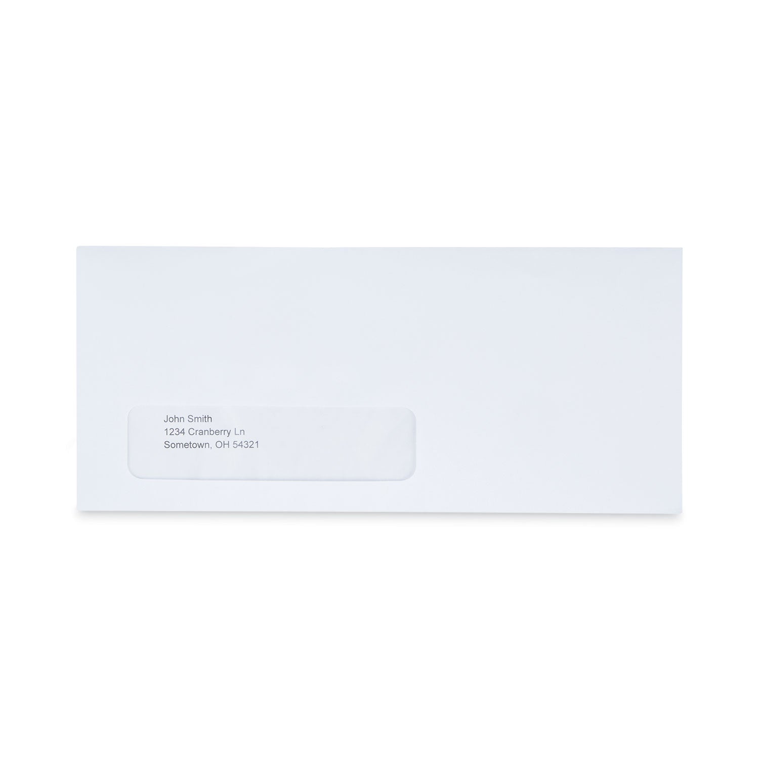 Peel Seal Strip Business Envelope, Address Window, #10, Square Flap, Self-Adhesive Closure, 4.13 x 9.5, White, 500/Box - 