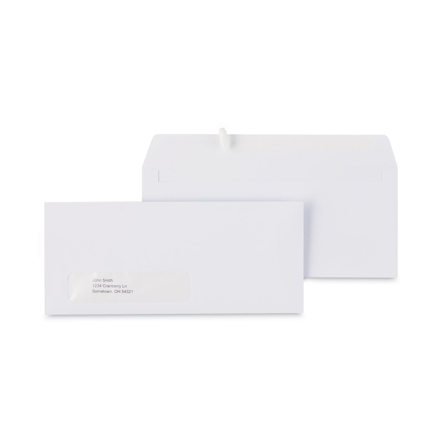 Open-Side Business Envelope, 1 Window, #10, Commercial Flap, Gummed Closure, 4.13 x 9.5, White, 250/Box - 