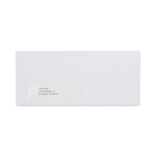 Open-Side Business Envelope, 1 Window, #10, Commercial Flap, Gummed Closure, 4.13 x 9.5, White, 250/Box - 