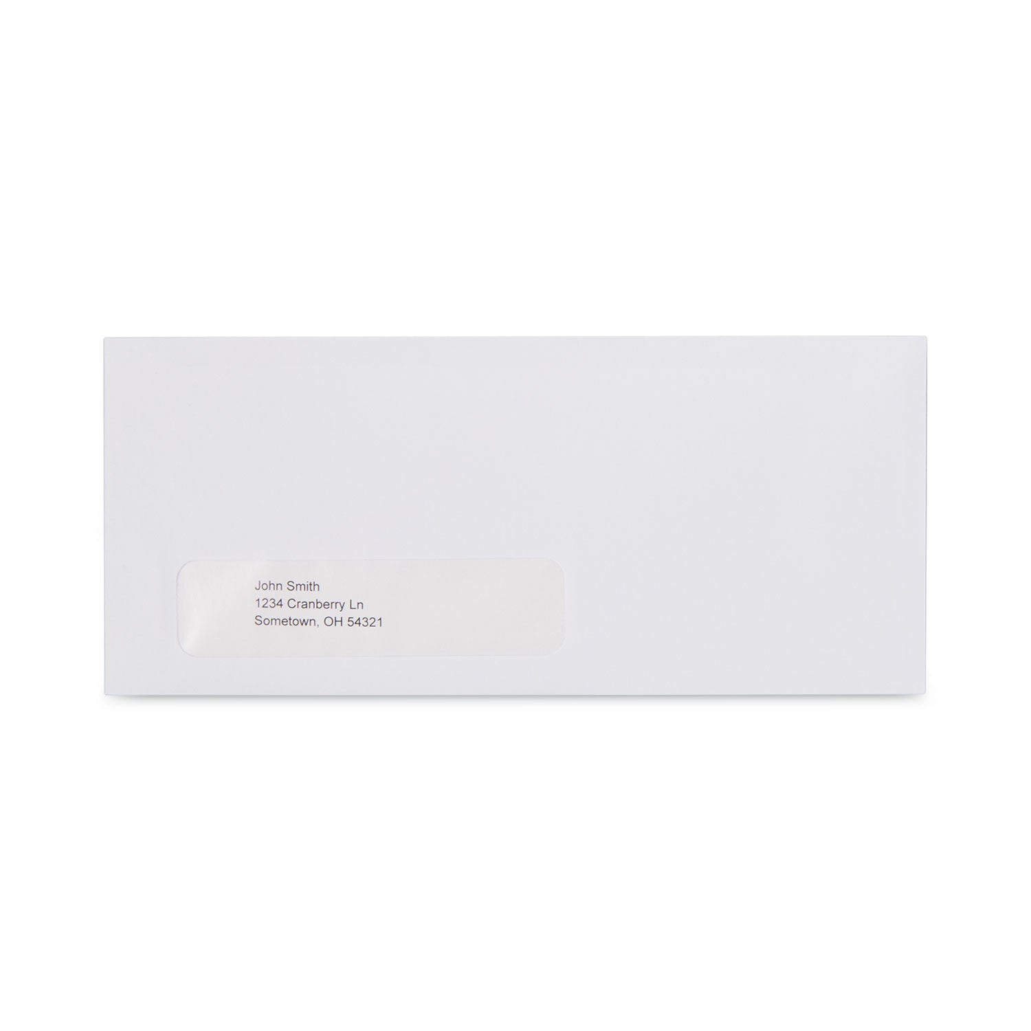 Open-Side Business Envelope, 1 Window, #10, Commercial Flap, Gummed Closure, 4.13 x 9.5, White, 250/Box - 