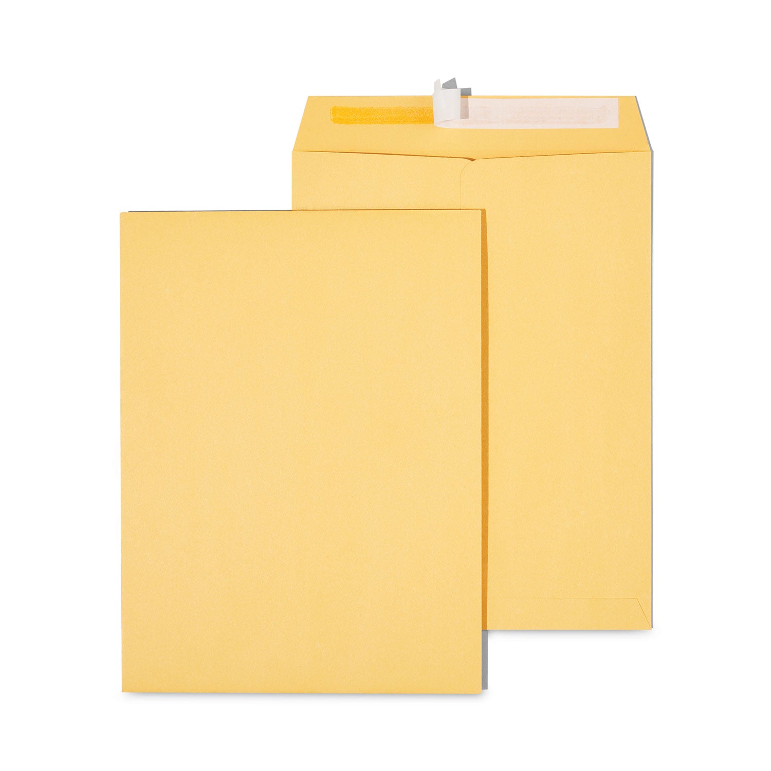 Peel Seal Strip Catalog Envelope, #10 1/2, Square Flap, Self-Adhesive Closure, 9 x 12, Natural Kraft, 100/Box - 
