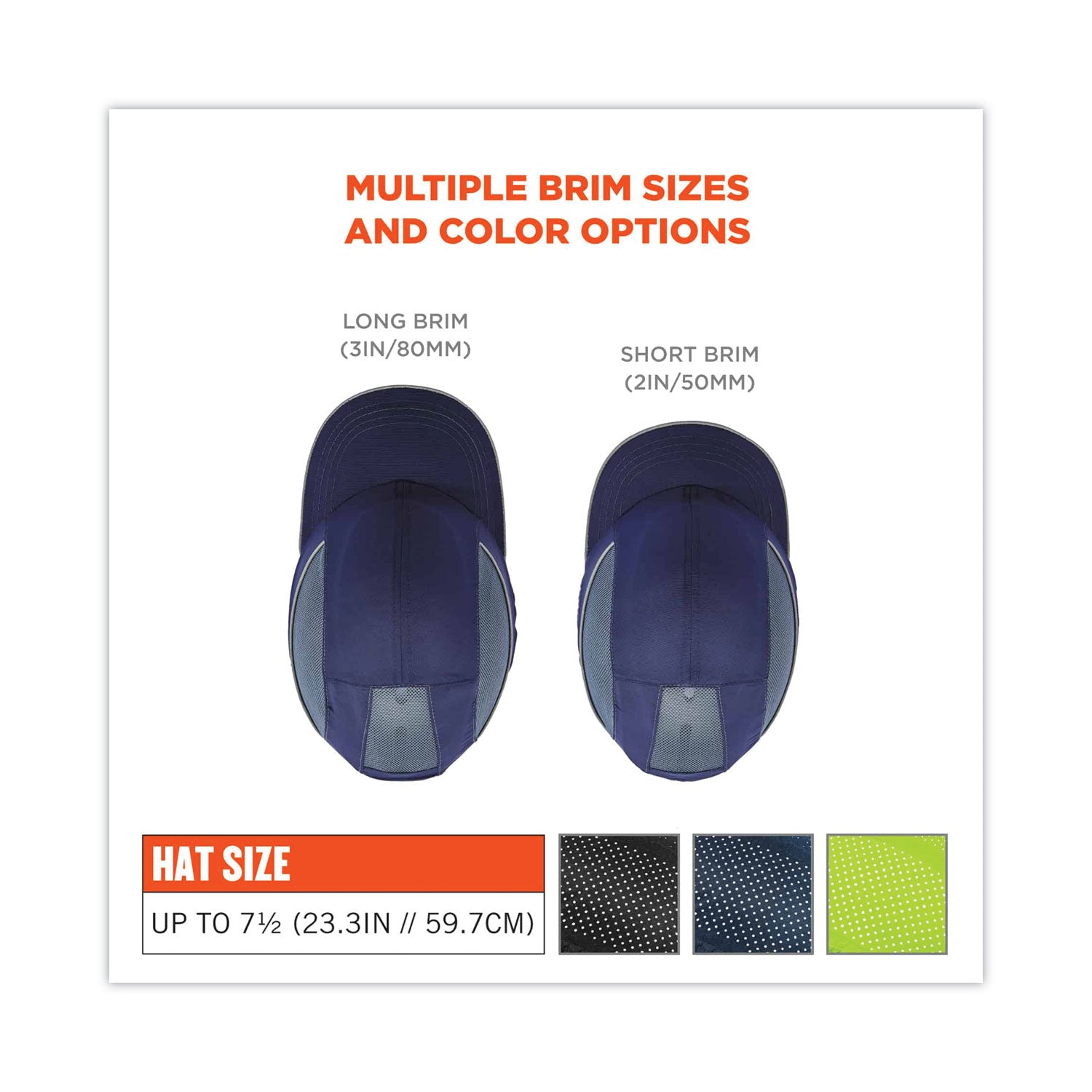 Skullerz 8960 Bump Cap with LED Lighting, Long Brim, Lime Green, Ships in 1-3 Business Days