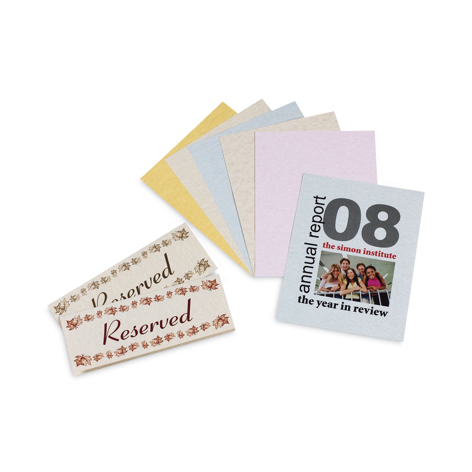 Array Card Stock, 65 lb Cover Weight, 8.5 x 11, Assorted Parchment Colors, 100/Pack - 