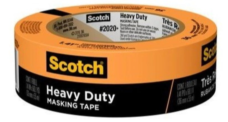 Contractor Grade Masking Tape, 3" Core, 1.41" x 60 yds, Tan