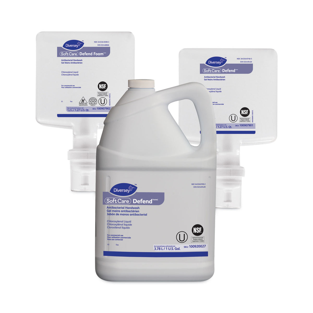 Soft Care Defend Handwash for IntelliCare Dispensers, Fragrance-Free, 1.2 L Refill, 6/Carton