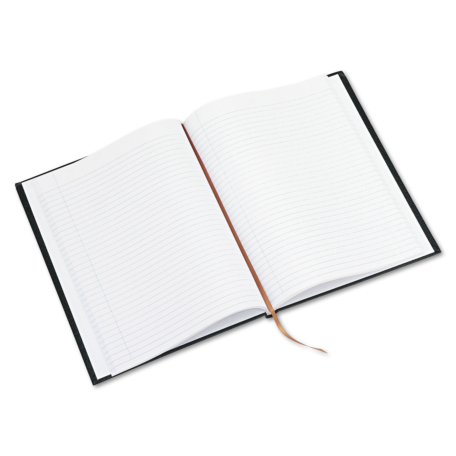 Executive Notebook with Ribbon Bookmark, 1-Subject, Medium/College Rule, Black Cover, (75) 10.75 x 8.5 Sheets