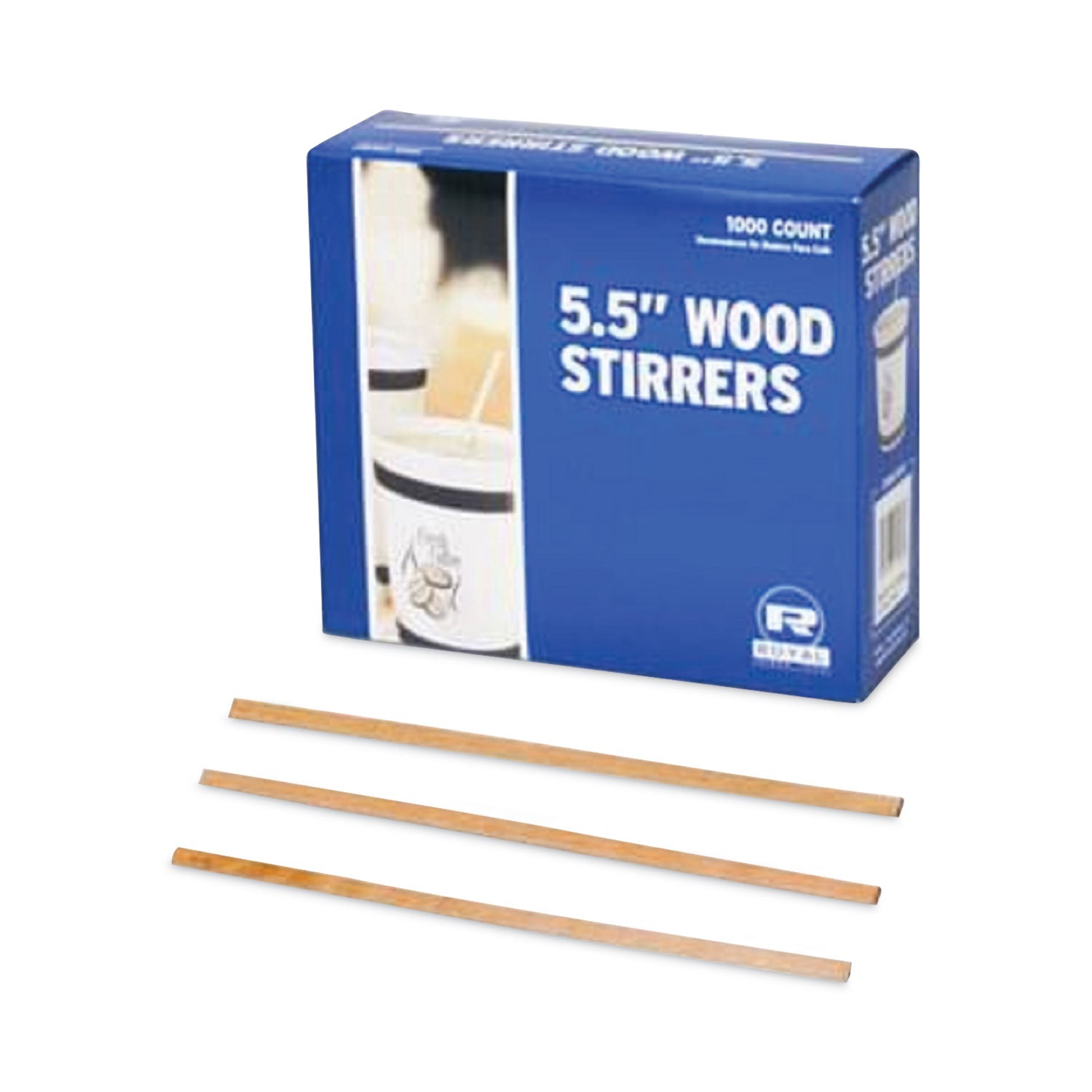 Wood Coffee Stirrers, 5.5", 1,000 Stirrers/Box - 