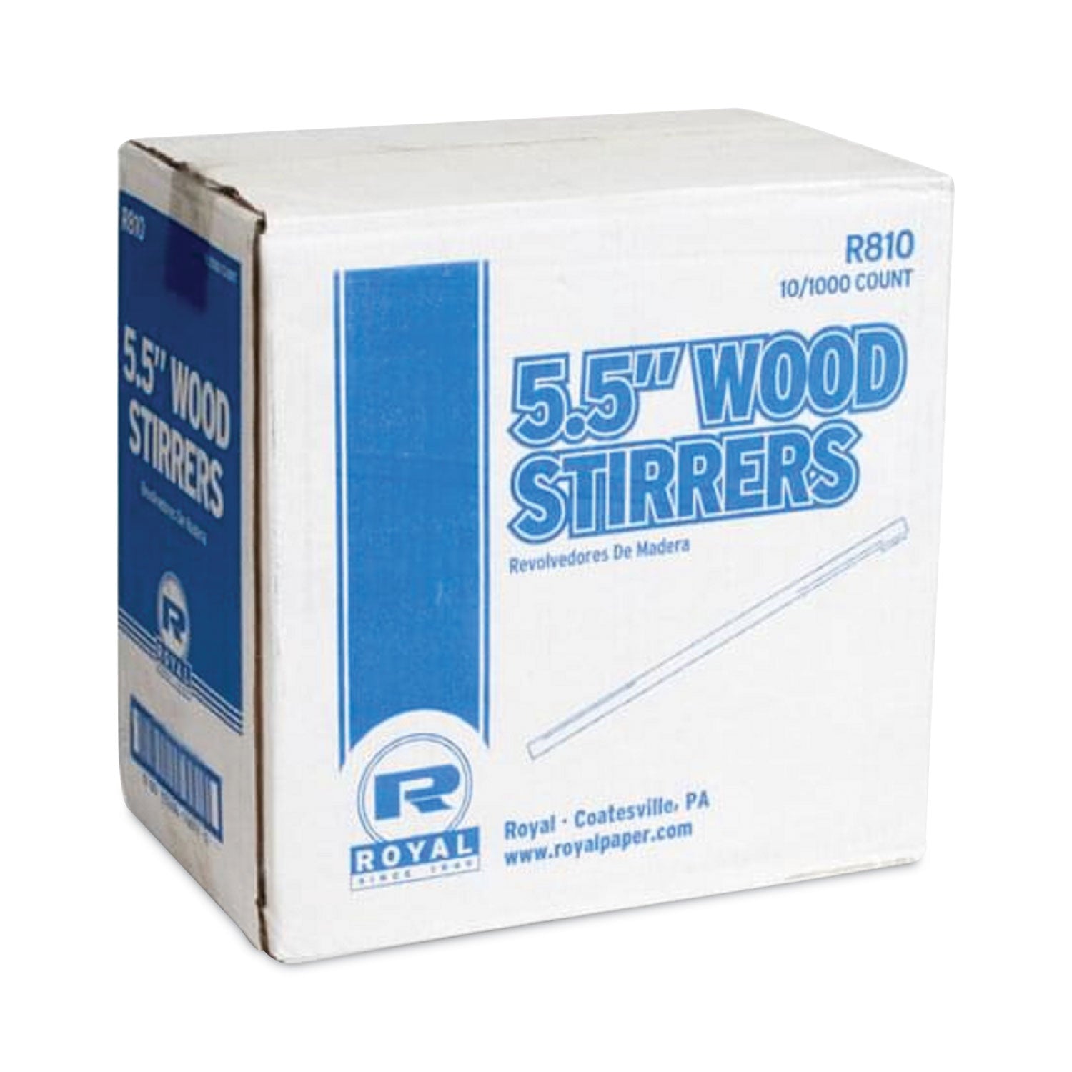 Wood Coffee Stirrers, 5.5", 1,000 Stirrers/Box