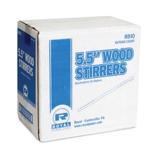 Wood Coffee Stirrers, 5.5", 1,000 Stirrers/Box