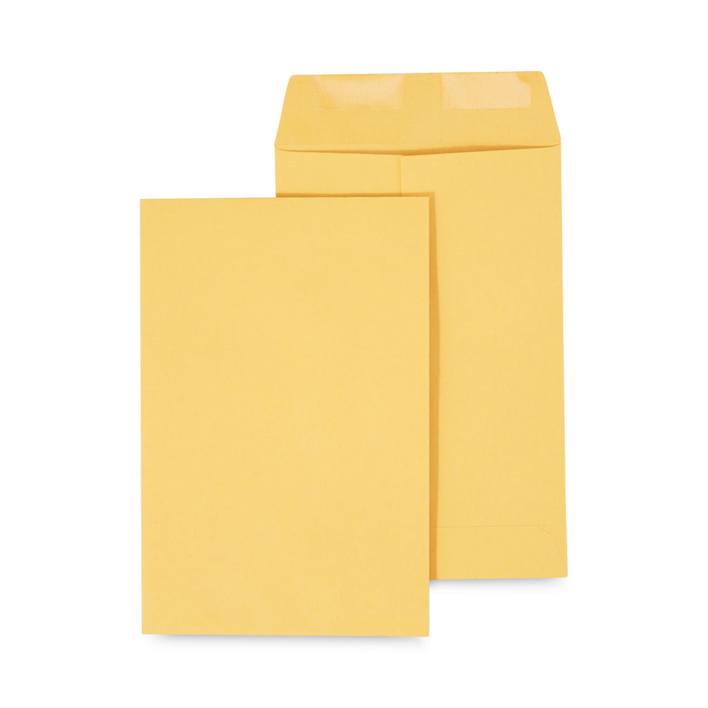 Catalog Envelope, 28 lb Bond Weight Kraft, #1 3/4, Square Flap, Gummed Closure, 6.5 x 9.5, Brown Kraft, 500/Box - 