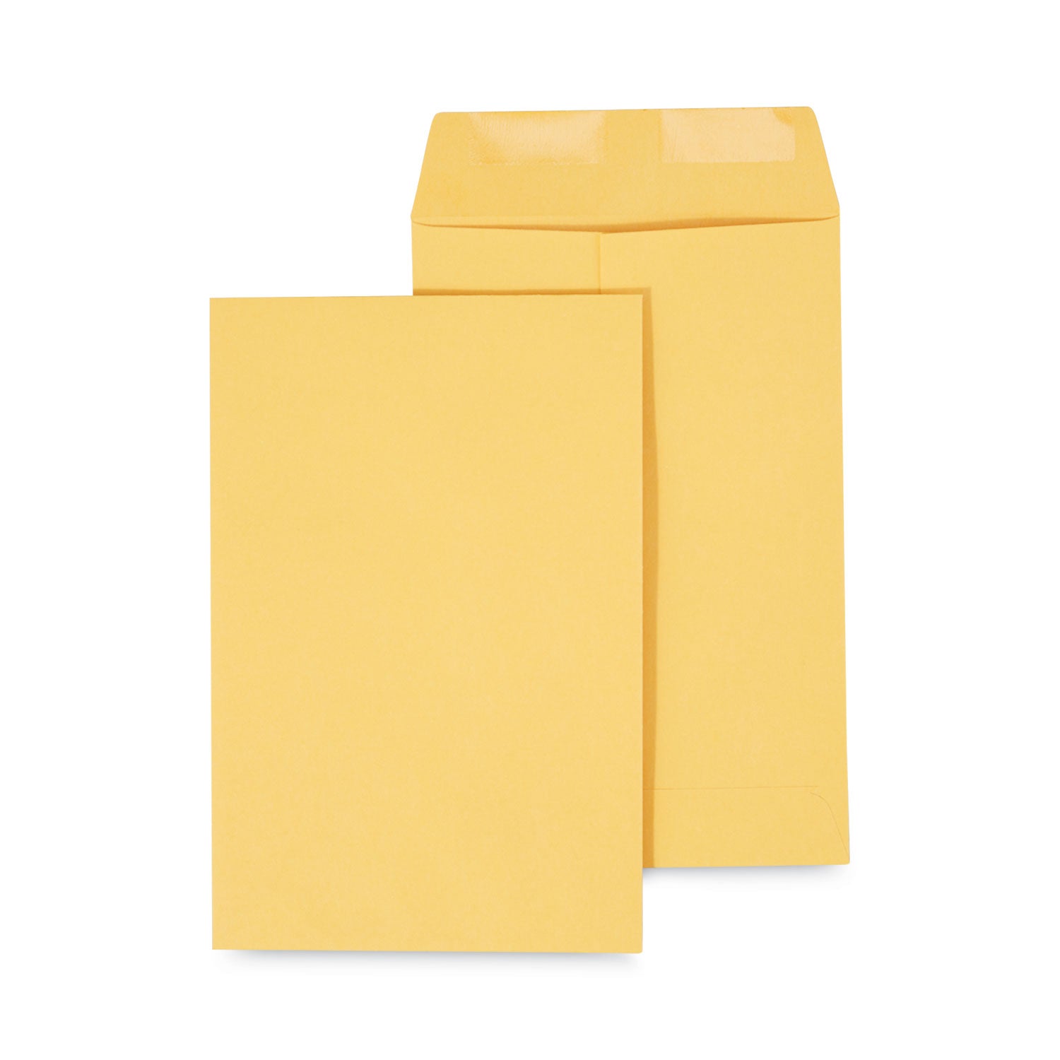 Catalog Envelope, 28 lb Bond Weight Kraft, #1 3/4, Square Flap, Gummed Closure, 6.5 x 9.5, Brown Kraft, 500/Box - 
