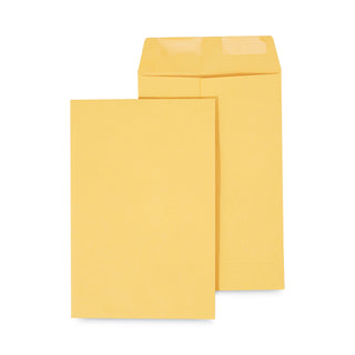 Catalog Envelope, 28 lb Bond Weight Kraft, #1 3/4, Square Flap, Gummed Closure, 6.5 x 9.5, Brown Kraft, 500/Box - 